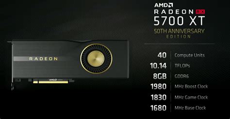 Built on the 7 nm process, and based on the navi 10 graphics this ensures that all modern games will run on radeon rx 5700 xt. AMD Radeon RX 5700 XT 50th Anniversary To Have Limited ...