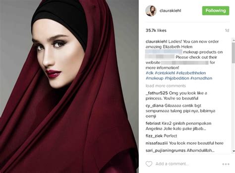 Cinta laura semakin cantik dengan gaya berhijabnya © instagram.com/claurakiehl. Bintangi Iklan Kosmetik Arab, Gaya Berhijab Cinta Laura ...