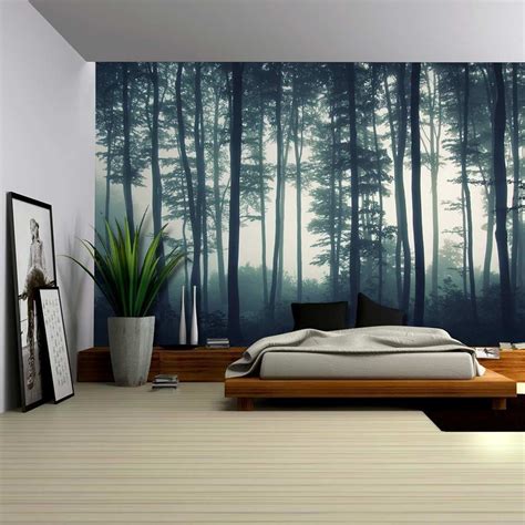 Landscape Mural Of A Misty Forest Wall Mural Home Decor