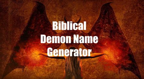 Biblical Demon Name Generator Random Name Generators