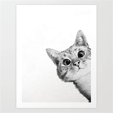 Collection by becky • last updated 1 day ago. sneaky cat Art Print by lauragraves | Society6