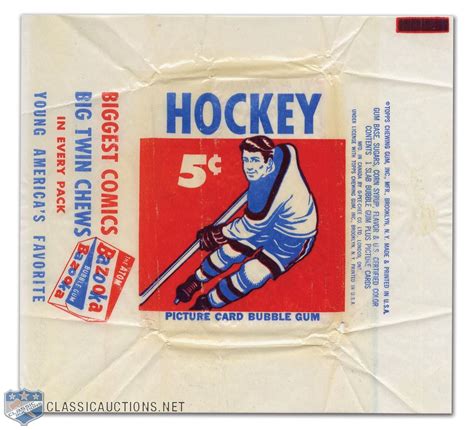 Lot Detail 1957 58 Topps Hockey Card Wrapper