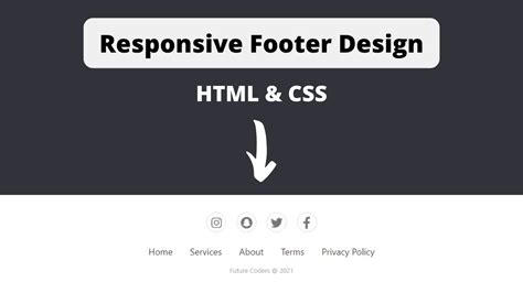 Simple Responsive Footer Design Using Html And Css Youtube
