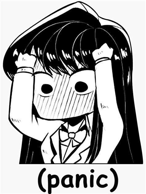 Funny Manga Panic Chibi Komi San Meme Sticker By Midnight Ideas