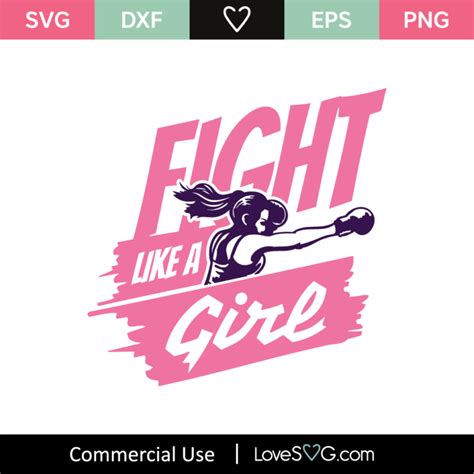 fight like a girl svg cut file
