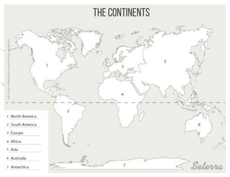 Key For Printable Continents Map Quiz Pdf World Map Printable