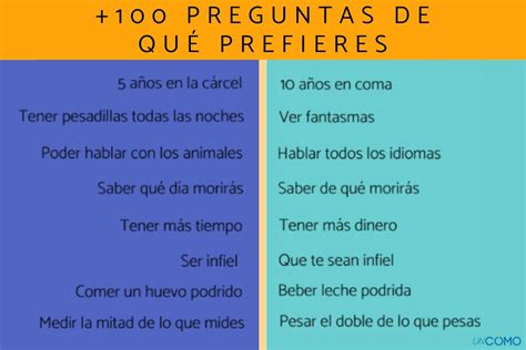 100 Preguntas De QuÉ Prefieres ¡extremas Graciosas Y Hot 2023