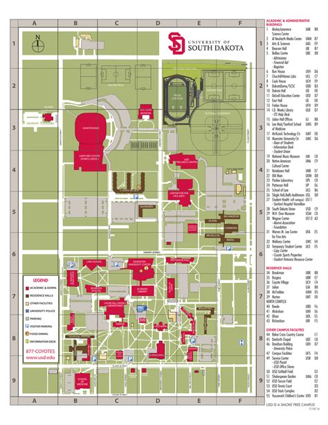 Campus Map University Of South Dakota