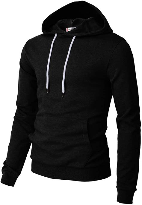 H2h Mens Casual Slim Fit Long Sleeve Hoodie Lightweight Basic Designed