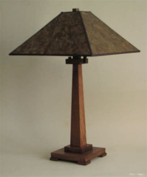 Mission Wood Lamp With Amber Mica Shade 225 Rustic Lamps Lamp Wood
