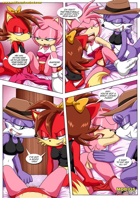 Rule 34 Amy Rose Ass Bbmbbf Bed Bottomless Clothed Clothing Comic Female Fiona Fox Group