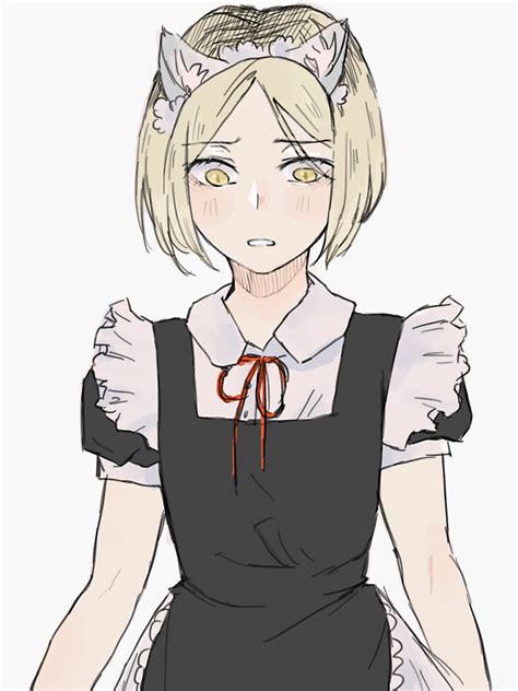 Pegatina Haikyuu Kenma Maid Outfit Imprimir Pegatina De