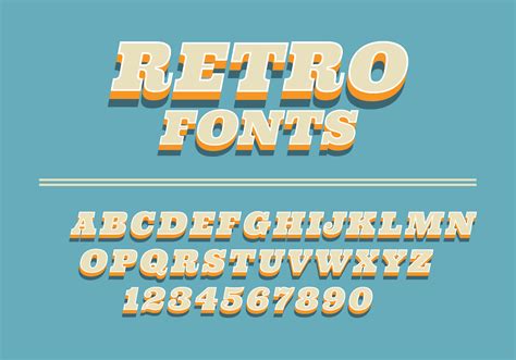 Retro Fonts On A Blue Background 463781 Vector Art At Vecteezy