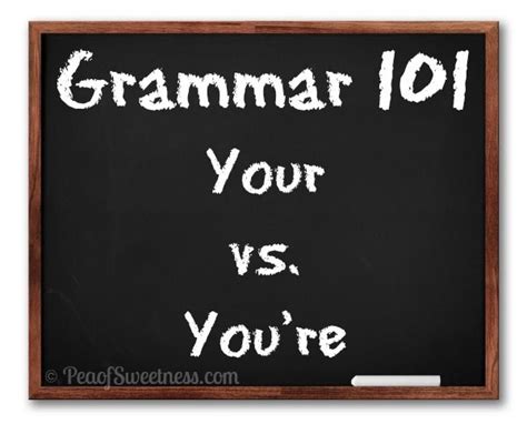 Grammar 101 Your Vs Youre Grammar Primary Learning Writing