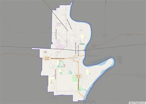 Map Of Monticello City Indiana