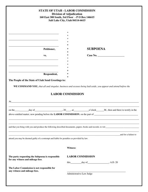 Utah Subpoena Fill Out Sign Online And Download Pdf Templateroller