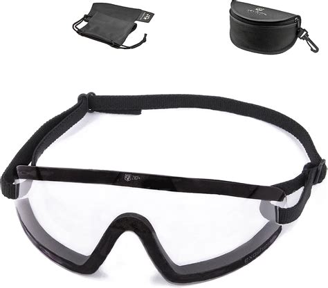 buy revision military 4 0703 9100 exoshield clear full strap safety glasses black online at