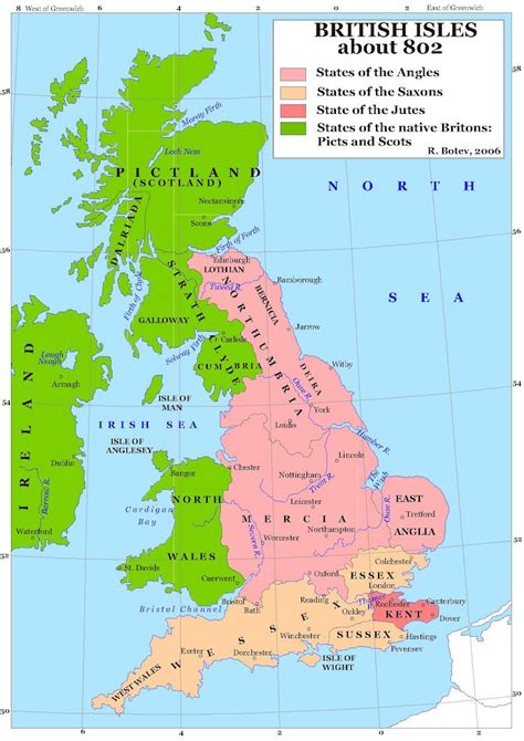 Historic Map Of Britain 800 Ad