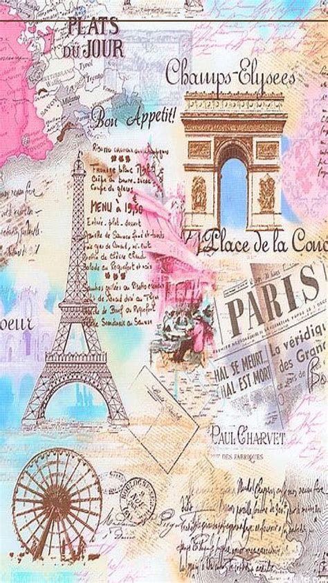 Pastel Pink Blue Paris Places Landmarks Eiffel Tower