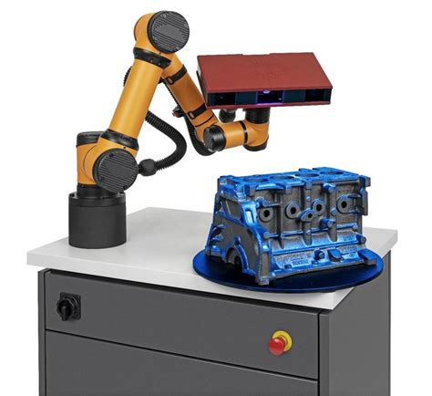 Gom Scancobot From Capture 3d Combines Cobot Blue Light 3d Scanners