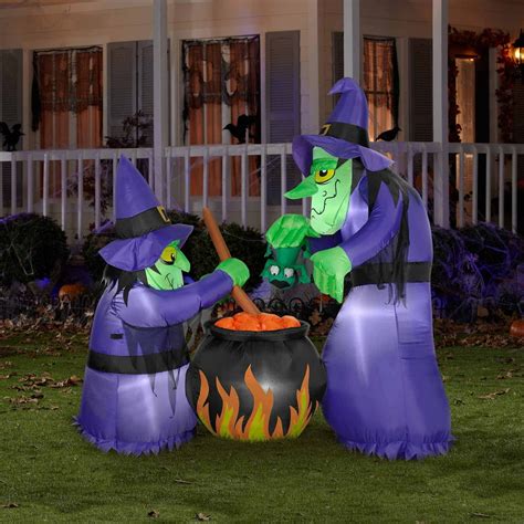 Gemmy 6h X 4w Airblown Halloween Inflatable Double Bubble Witches