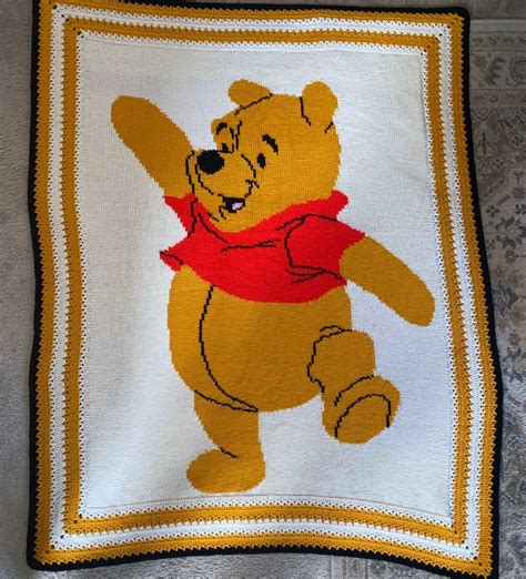 Vtg Winnie The Pooh Knit Crochet Blanket In Winnie The Pooh My Xxx