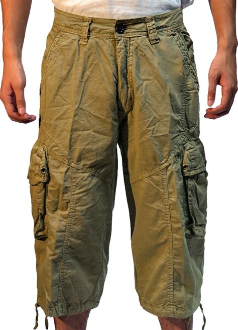 Stone Touch Mens Military Style Solid Cargo 19 Capri Short Buy Online In United Arab Emirates