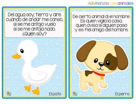 Una manera creativa de realizar tus propios juegos para tus niños. Colección de Adivinanzas de animales para niños ...