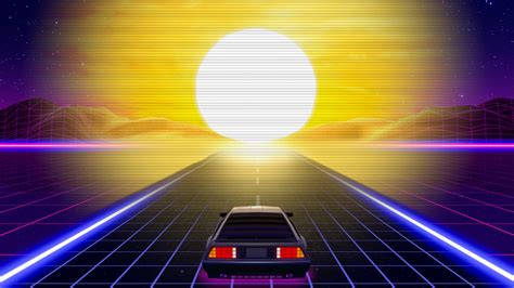 80s Retro Futuristic Car Stock Motion Graphics Motion