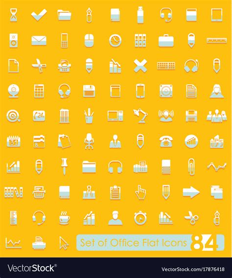 Set Of Office Icons Royalty Free Vector Image Vectorstock