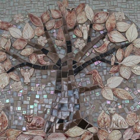 Autumn Tree Of Life Mosaic Mosaic Outdoor Table Tree Mosaic Mosaic