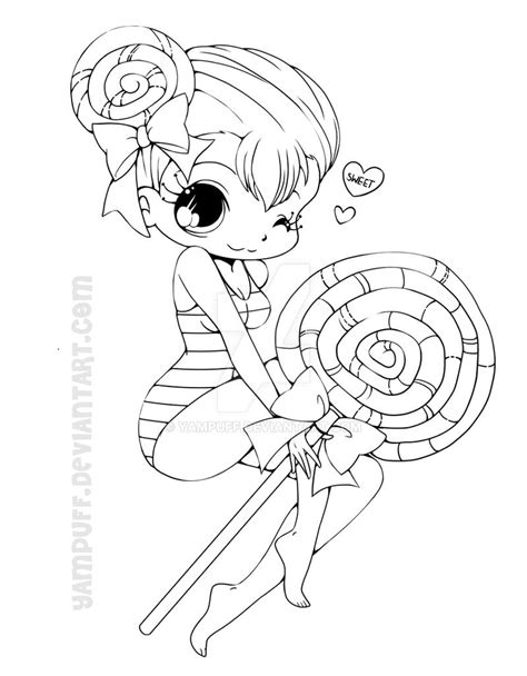 Lollipop Girl Lineart By Yampuff On Deviantart