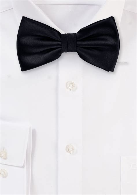 Mens Bow Tie In Solid Black Bows N