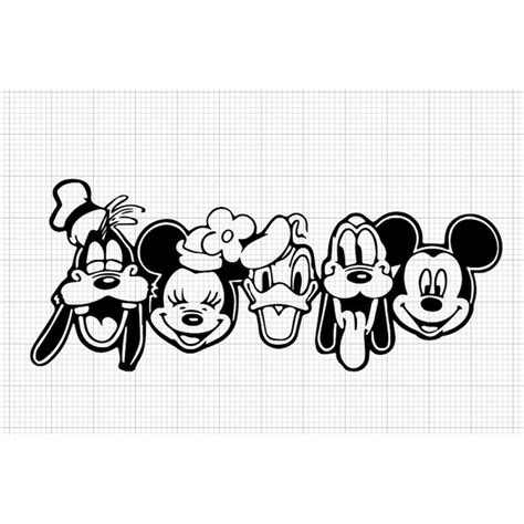 Mickey And Friends Svg For Shirts Svg Cricut Files Black Inspire
