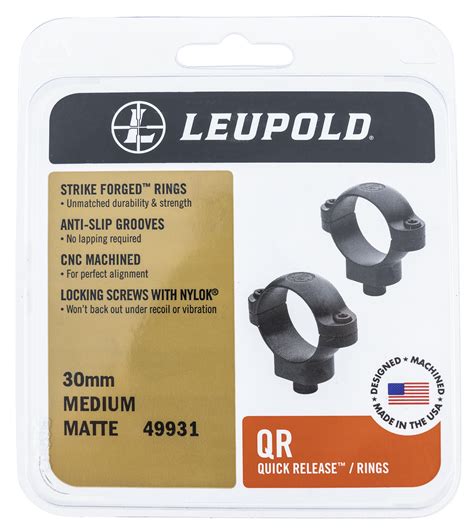 Leupold 49933 Quick Release Scope Ring Set Dual Dovetail High 30mm Tube