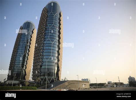 Al Bahar Towers In Abu Dhabi Stock Photo Alamy