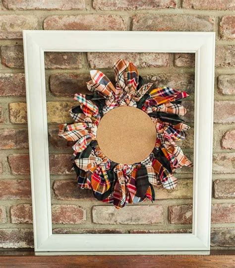 Embroidery Hoop Upcycled Wreath Made With Old Flannel Shirts