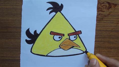 How To Draw Angry Birds Draw A Yellow Angry Bird Youtube