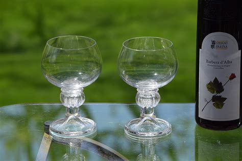 6 vintage crystal wine glasses 1950 s wine goblets vintage crystal cocktail glasses unique