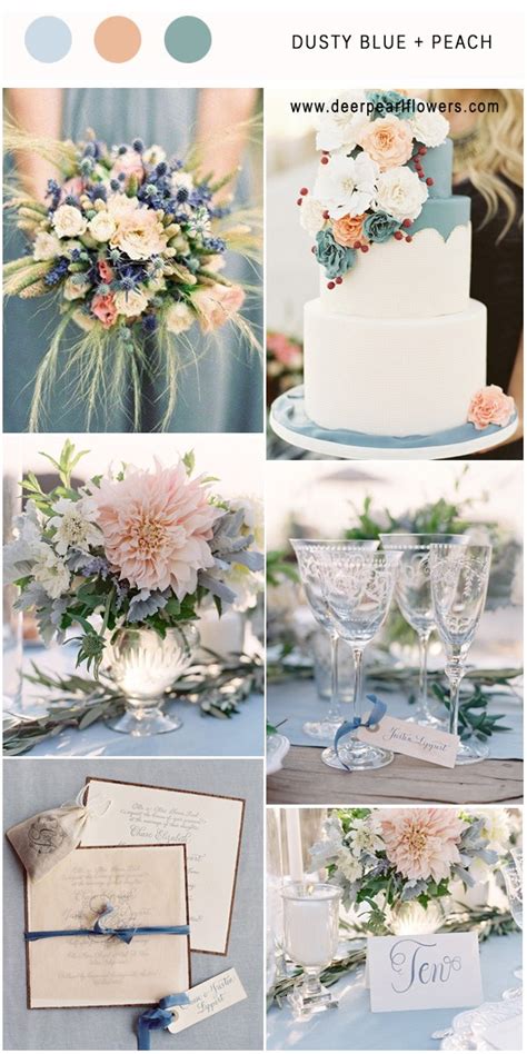 When you're planning your wedding colour palette, 'peach' might not be one of your top choices, perhaps not even a colour you would ordinarily consider. Top 7 Dusty Blue Wedding Color Combos for 2018 | Deer ...