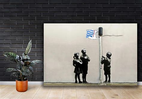 Banksy Very Little Helps Tesco Flag Printed Canvas Picture Etsy