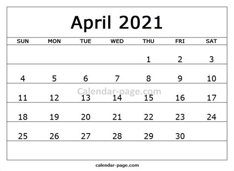 20 April 2021 Calendar Free Download Printable Calendar Templates ️