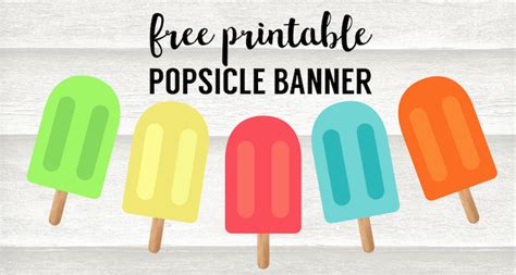 Popsicle Summer Banner Decor Free Printable Paper Trail Design
