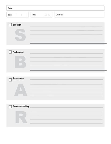 Printable Word Sbar Template Printable Word Searches