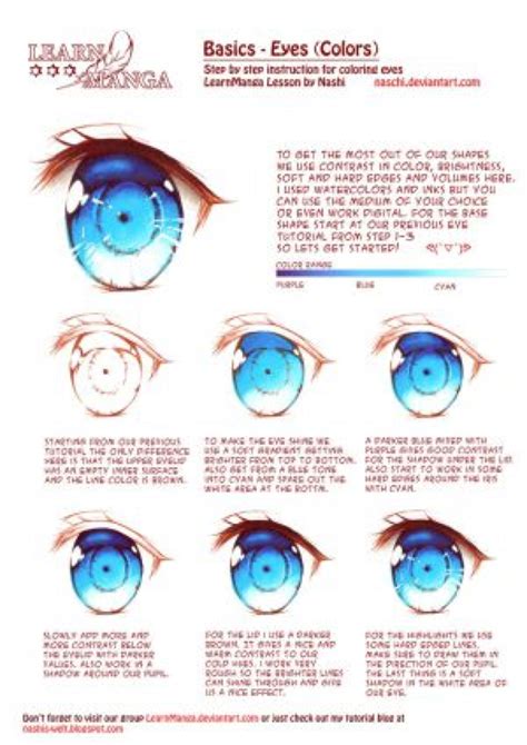 Learn Manga Basics Eyes Color By Naschi On Deviantart Anime Eyes
