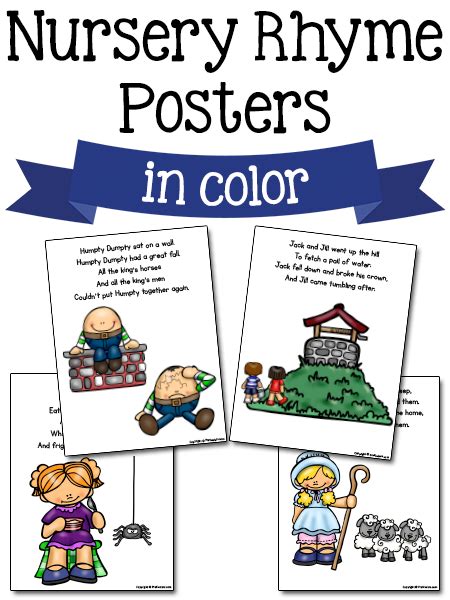 Nursery Rhyme Posters Free Printables Nursery Rhymes Activities