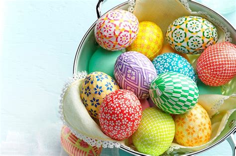 Decorate Easter Eggs With Colorful Washi Paper Birds And Blooms