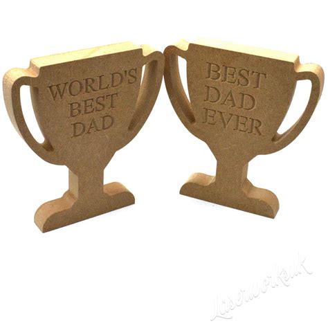Freestanding Best Dad Trophy 18mm Mdf Fathers Day T