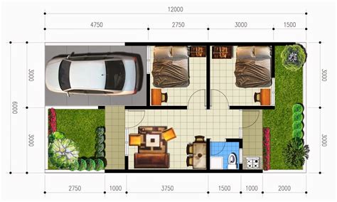 Desain rumah sederhana bukan berarti hanya asal jadi saja. Denah Rumah Minimalis 1 Lantai Ukuran 6x12 | Desain Rumah ...