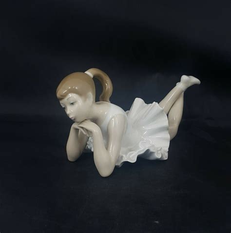 Lladro Nao Figurine 149 Pensive Ballet Lying Ballerina Etsy